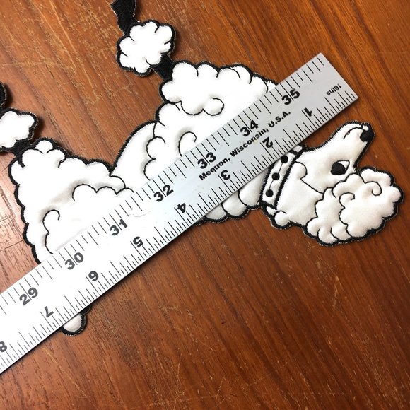 50’s Poodle White Satin 6"  Applique Facing Left Vintage  NOS - Picture 3 of 7